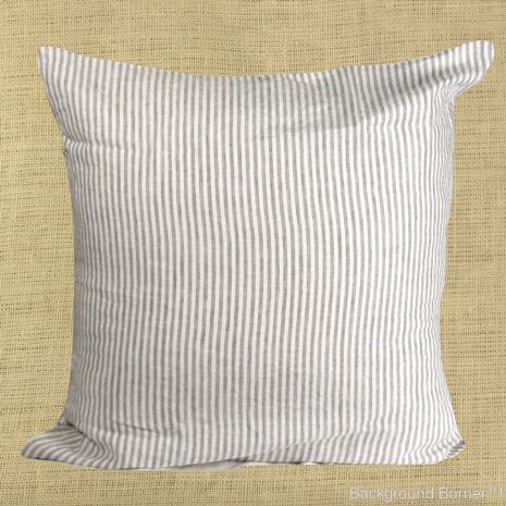 European Pillow Cases - Pure linen 26" x 26" Taupe ticking.