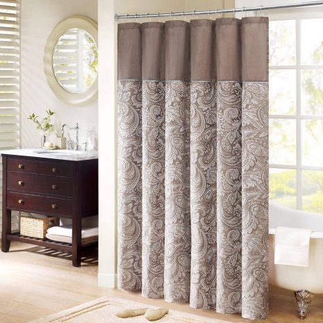 Traditional Brown Jacquard Shower Curtain - Byrne's-Crate
