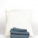 FBS Deep Pool Blue LinenSheet Set - Navy Pinstripe EPC 6