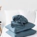 Deep Pool Blue Pure Linen Sheet Set